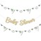 Big Dot of Happiness Boho Botanical Baby - Greenery Letter Decoration - 36 Banner Cutouts and No-Mess Real Gold Glitter Welcome Baby Banner Letters
